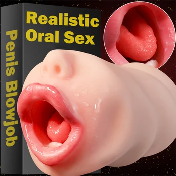 Odrasle Izdelkov Blowjob Pravi Občutek 3D Globoko Grlo Moški Masturbator Ustni Sesanju Masturbator Žep Jezika Oralni Seks Igračke Za Moške