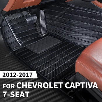Po meri Ogljikovih Vlaken slog predpražnike Za Chevrolet Captiva 7 Sedežev 2012-2017 13 14 15 16 Stopala Preprogo Auto Dodatki Notranjost