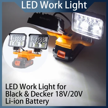 Za Black & Decker 18V/20V Li-ionska Baterija 2head (5600LM) Nov Akumulatorski LED delovna Lučka Familiale Kampiranje na Prostem, Potovanja Svetlobe