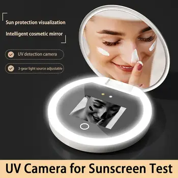 UV Fotoaparat Ponazoritev Obraza Ličila za zaščito pred soncem Ogledalo Z Lučmi Za zaščito pred soncem Ročni Ustvarjalne Kozmetični Make Up Ogledalo