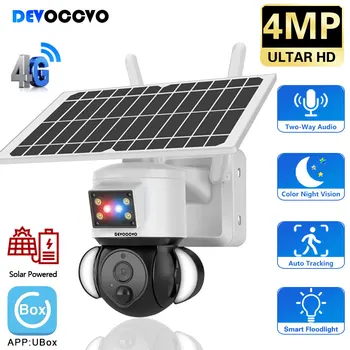 4MP 4G Kamera na Prostem Sončne Plošče Pogon Varnostno Zaščito Nadzor CCTV Kamera PTZ Smart Home Security IP Kamera UBox App