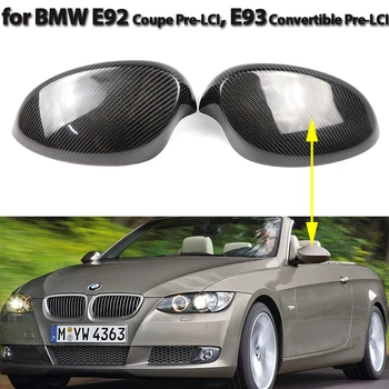 Pravi Ogljikovih Vlaken Nalepke Rearview Strani Ogledalo Zajema Skp Za BMW Serije 3 E92 coupe Pre-LCI E93 Zamenljivih Pre-LCi