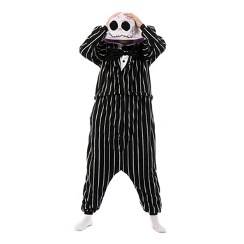 Halloween Onesie Trak Okostje Kigurumi Pižamo Odraslih iz Enega Kosa Pijama Risanka Jumpsuit Sleepwear Anime Cosplay Kostum XXL