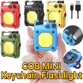 Zunanji Mini Keychain Svetlobe 6 Načini Sili Baklo Prenosni Razsvetljavo COB Žaromet Svetilka Delo Svetlobe, z Magnetno Sesalno