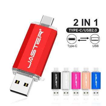 Kovinski OTG za Mobilni Telefon USB 2.0 Flash Drive Brezplačno po Meri Logo TIP-C Pen Drive Pravi Zmogljivosti Memory Stick 64GB/32GB/16 G U Disk