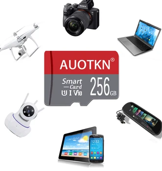 AuoTKN TF/SD 128GB Flash Kartice Micro Pomnilniška Kartica 32GB 64GB 128GB 256GB visoke kakovosti tf avto 512GB za Tablični/kamere/telefon