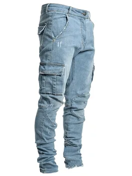 Blue Jeans Moške, Visoke Kakovosti Stretch Skinny Jeans Hlače 2023 Pomlad Jesen Fashion Klasične Jeans Za Moške Stranski Žep