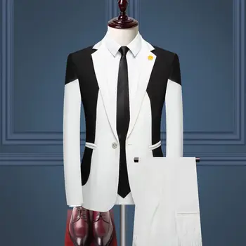 Nove Poslovne Casual Moški Barvni Kontrast, ki bo Ustrezala srednjih let Britanski Obleko Je Okrašena Telesa Dve-delni Set Oblačila za Moške Terno