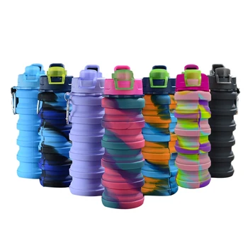 Ustvarjalne Pure Color/Prikrivanje Silikonski Zložljiva Vode Pokal Portab Outdoor, Jahanje Šport, Velike Zmogljivosti, Prenosna Steklenica Za Vodo