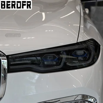 2 Kos Za BMW X7 G07 2019-Danes Avtomobilski Žarometi Odtenek Črna Zaščitna folija Vinil Zaščito Preglednih TPU Nalepke, Dodatki