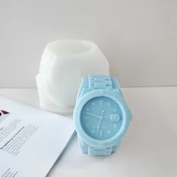 3D Luksuzni Watch Silikonsko Plesni DIY Ustvarjalne Aromo Sveča Mavca Smolo Sadra Plesni Ure Obliko Ročno izdelana Mila Plesni Doma Dekor