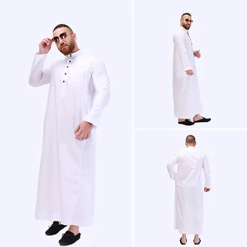 Islamska Oblačila Eid Jubba Thobe Muslimanskih Haljo Moških Caftan Ramadana Nacionalno Obleko Bližnji Vzhod, Arabski Tradicionalnih Distarsh Bela