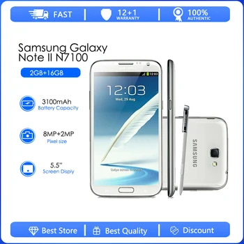 Samsung Galaxy Note II N7100 Prenovljen-Original Mobilni Telefon 5.5