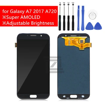 Za SAMSUNG GALAXY A7 2017 A720F LCD-Zaslon, Zaslon na Dotik, Računalnike Montažo LCD-Zaslon za Galaxy A720F/DS rezervnih Delov