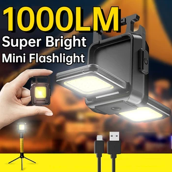 1000LM Prenosni LED Svetilko Multi-Funkcijo Žaromet Mini Polnilna Super Svetla luč na Prostem Majhne Dolgo-Obseg Taborjenje Luč