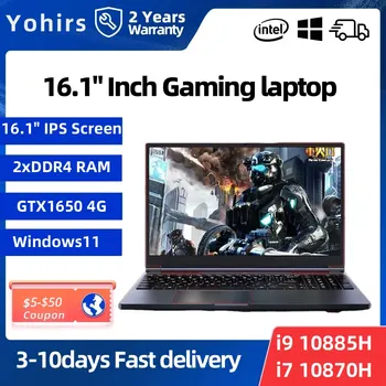 Yohirs 10. Gen Zmogljiva Gaming Laptop Core i7 10870H I9 10885H GTX1650 4G 16.1 Palčni IPS Računalnik Prenosni Poslovni Prenosnik