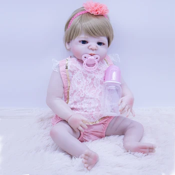 Veren Prerojeni Baby Doll Silikonski Malčka Otroška Spalna Spremljajo dekleta lutka Lahko Kopel Smešno Igrača za Otroke Dan Darilo za Rojstni dan