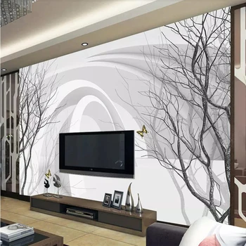 beibehang foto freske stenske freske ozadje spalnica po Meri de papel parede Sodobno minimalistično abstraktnih dreves fotografijo za ozadje