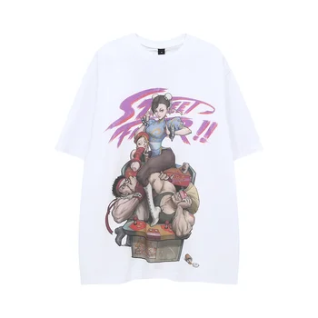 Ulične Prevelik T Srajce Japonski Anime Dekle Graphic T-shirt Hip Hop Moških 2023 Poletje Kratek Rokav Harajuku Bombaž Vrhovi Tees