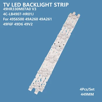 4Pcs/set Smart TV LED Osvetlitvijo Bar Strip 49HR330M07A0 V3 za TCL 49inch 49A260 49A261 49F6F/49V2/49D6 Pribor za Popravilo