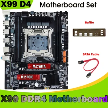 X99 Desktop Motherboard +Opno+SATA Kabel LGA2011-3 DDR4 Podporo 4X32G Za 5820K E5-2678 V3 E5 2676 V3 E5 2696 V3 CPU