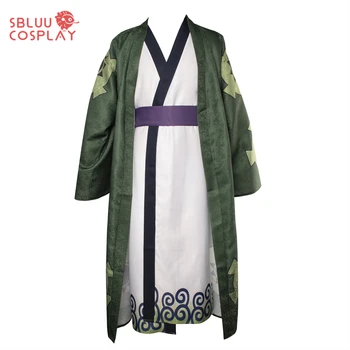 SBluuCosplay Anime Wano Državi Roronoa Zoro Cosplay Kostum Zelena Kimono Obleko Visoke Kakovosti