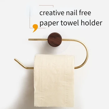 Nordijska ustvarjalne nohtov, prosta, toaletni papir držalo za brisačo papir roll imetnik medenina toaletni papir držalo, masivnega lesa, toaletni papir držalo