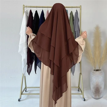 Eid Dolgo Khimar Hidžab Muslimanske Ženske Molitev Oblačilo Režijske Jilbab Ramadana Islamske Burqa Niqab Nikab Zaviti Femme Musulman Hijabs