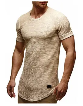 ŠT.2 A1348 Poletje nove moške majice barva slim trend priložnostne kratka sleeved moda