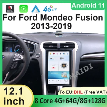 12.1 palca Qualcomm Android11 Tesla maska Za Ford Mondeo Fusion MK5 2013-2019 Avto Multimedijski Predvajalnik, GPS Navigacija Radio Stereo