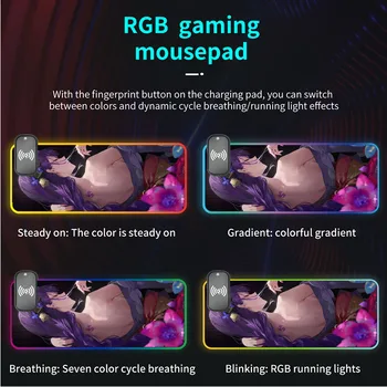 Gaming setup dodatki, ki Esports Soba Anti slip Tabela Mat Igra Veliko Tipkovnico Mat 15W Brezžično Polnjenje RGB Sijaj Miško Mat