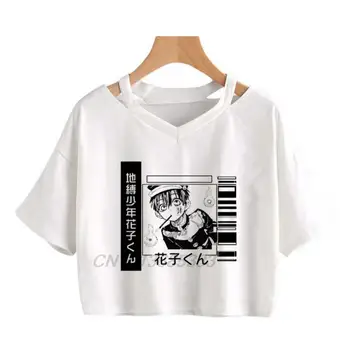Wc-zavezuje Hanako-kun Ženske Anime T-majice, Smešne poglejmo Gamble Kot Nori Poker Crop Tops Oshi Št Ko Ženskih Modnih Oblačil