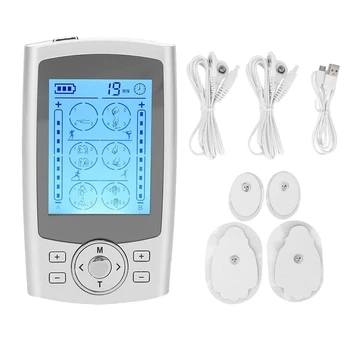 24Modes 20 Intenzivnost Električna Stimulacija Massager Mišic (EMS Terapijo Bolečin Lahki LCD Zaslon, Srebrne EU Plug