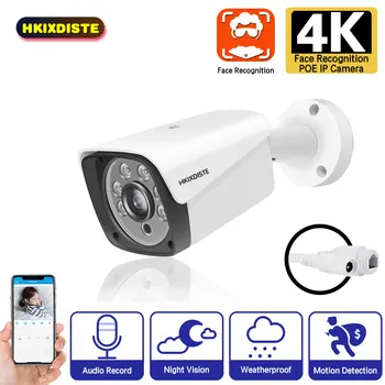 HKIXDISTE 8MP 4K IP Kamero Poe Doma CCTV Varnostne Kamere H. 265 Obraz recognit Zunanji Avdio Video Nadzor ZA POE NVR