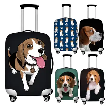 Srčkan Beagle Pes Tiskanja Potovalne Prtljage Zaščitna Prah Pokriva Črna 18-32inch Kovček Nepremočljiv Pokrov Prtljage Zajema